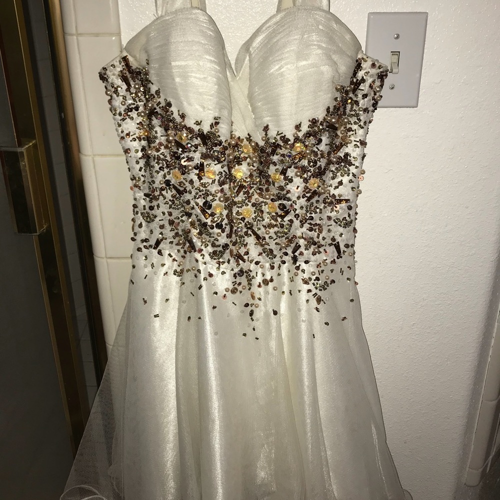 Gold and white sparkle dress